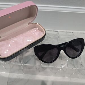 Elegant Black Sunglasses with Pink Case
